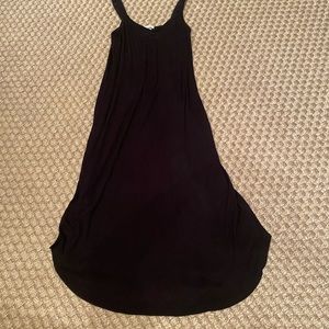 Eberjey black thin ribbed double side slit dress or coverup